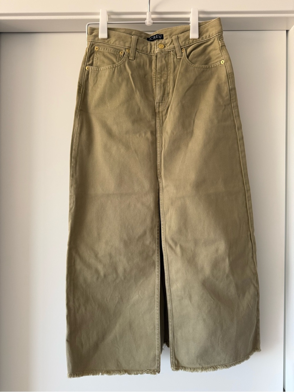 J.Crew Fringe Denim Maxi Skirt
